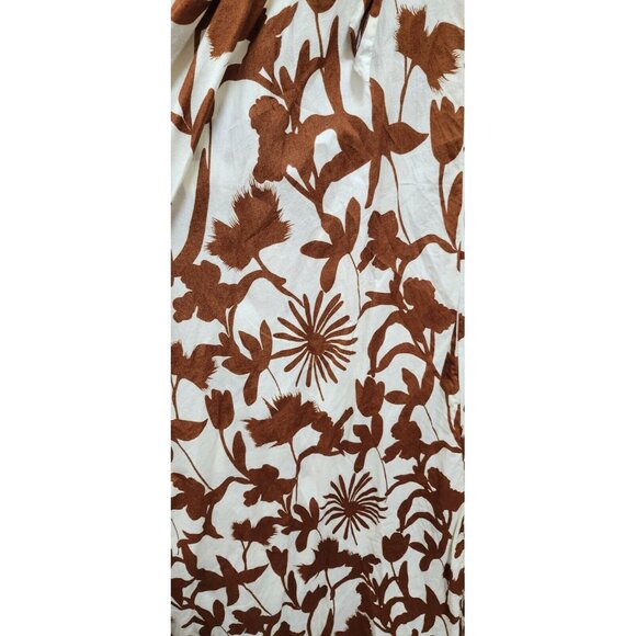 Aakaa Floral Maxi Dress Women Sz S Reddish Brown & White Summer - Picture 5 of 14